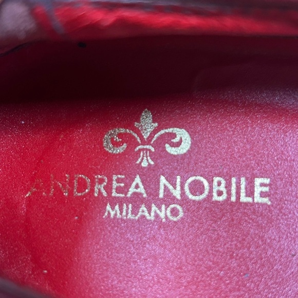 Andrea Nobile Milano Men Loafer Sz40‎ Tapestry Slip-On Made in Italy Leather main image 7